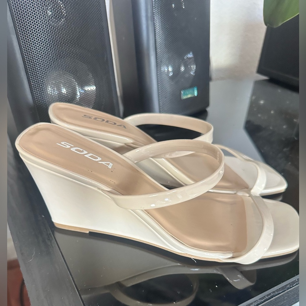 Soda Square Open Toe Double Heel - image 4